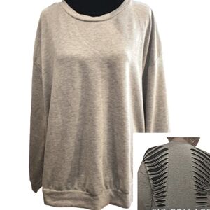 Shein Grey Cut-Out Sweatshirt